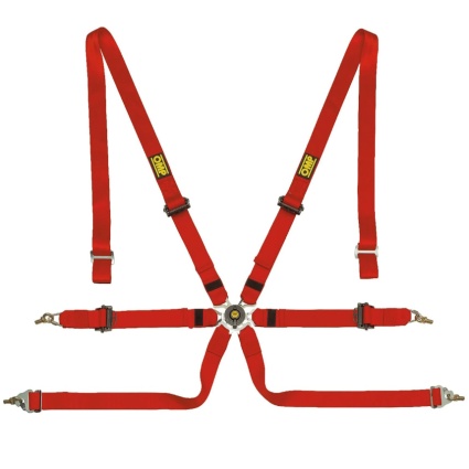 OMP 0202B HSL - Saloon Pull Up 6 Point Harness