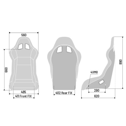 Sparco Evo / Evo L / Evo XL QRT X Waterproof Fibreglass Seat